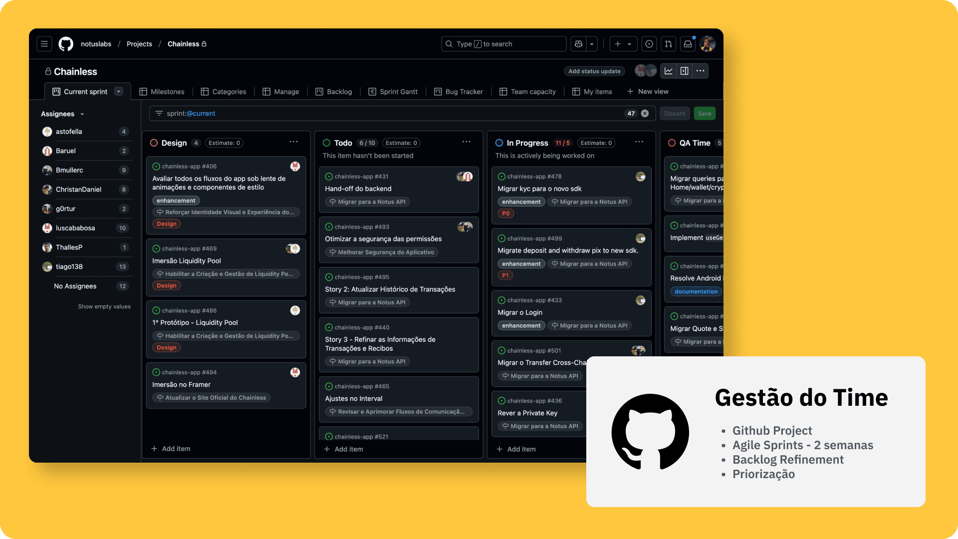 Chainless app screen