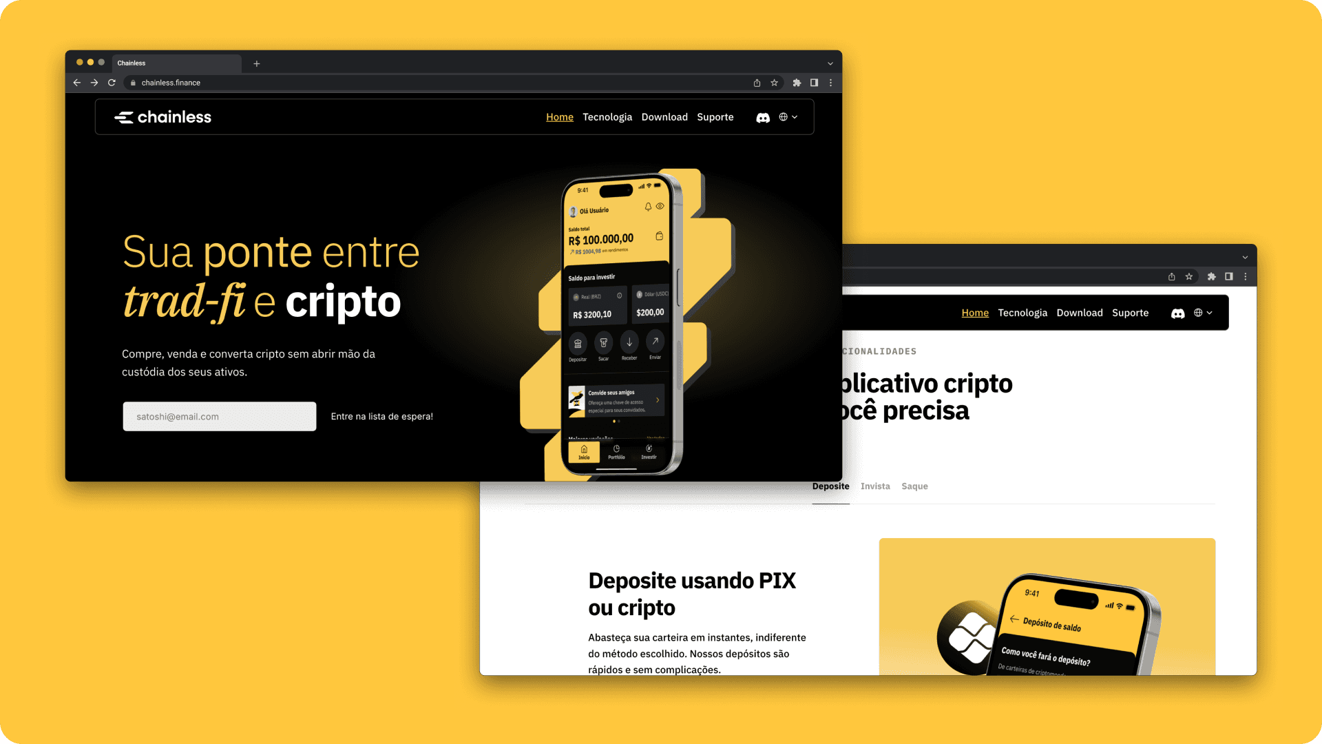 Chainless web screen